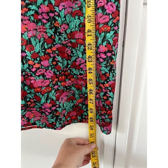 J. Crew Drapey Puff Sleeve Dress In Ratti Red Blooms Collection Dress Size 2 EUC - Picture 11 of 12